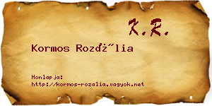 Kormos Rozália névjegykártya