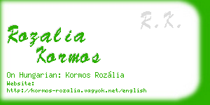 rozalia kormos business card