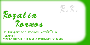 rozalia kormos business card